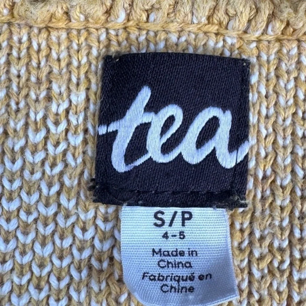 Tea Collection Kids‎ Girls Yellow Star Knit Cardigan Sweater S P 4-5